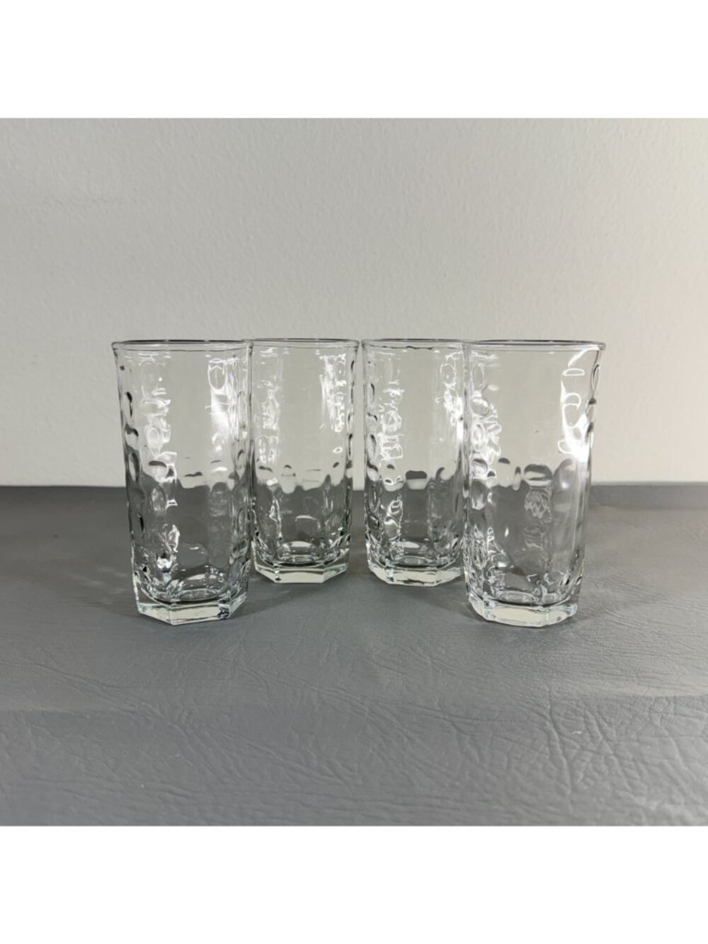 Vintage Libbey Crisa Dimpled Dots Juice Glasses Octagonal Base 5" Set of 4 - Picture 7 of 7
